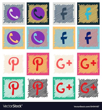Social network symbols in speech balloons vector image