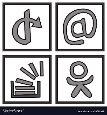 Social network symbols in speech balloons vector image