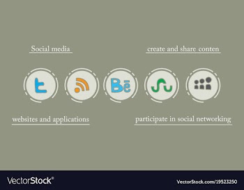 Social network symbols in speech balloons vector image