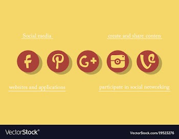 Social network symbols in speech balloons vector image