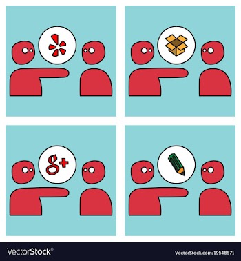 Social network symbols in speech balloons vector image