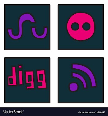Social network symbols in speech balloons vector image