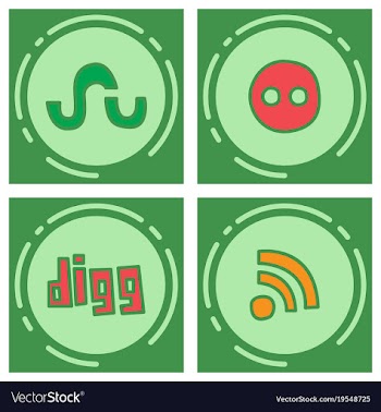 Social network symbols in speech balloons vector image