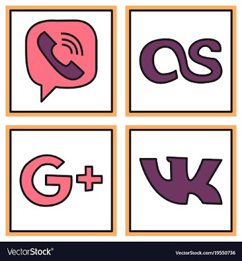 Social network symbols in speech balloons vector image