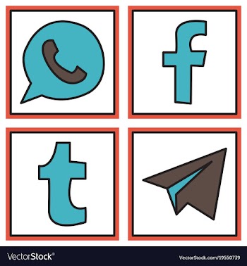 Social network symbols in speech balloons vector image
