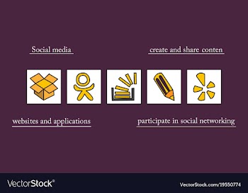 Social network symbols in speech balloons vector image