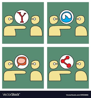Social network symbols in speech balloons vector image