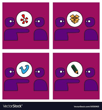Social network symbols in speech balloons vector image