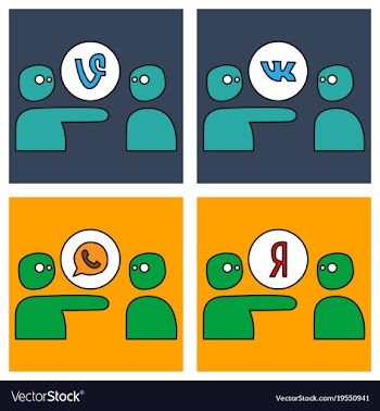 Social network symbols in speech balloons vector image