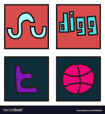Social network symbols in speech balloons vector image