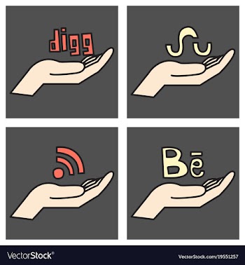 Social network symbols in speech balloons vector image