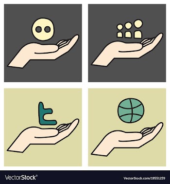 Social network symbols in speech balloons vector image