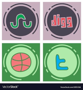 Social network symbols in speech balloons vector image