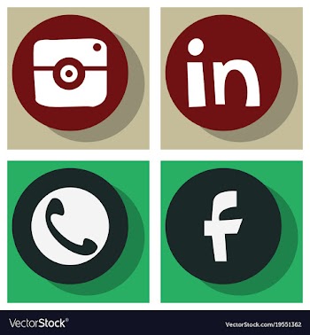 Social network symbols in speech balloons vector image
