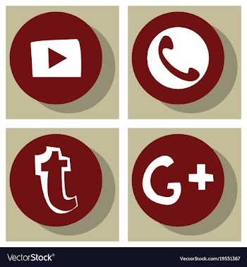 Social network symbols in speech balloons vector image