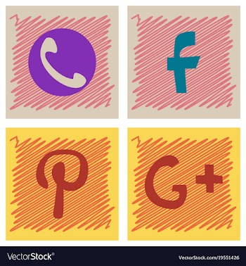 Social network symbols in speech balloons vector image