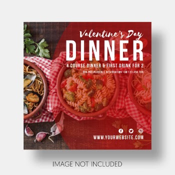 Social template restaurant valentine's day Free Psd