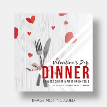 Social template restaurant valentine's day Free Psd
