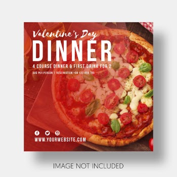 Social template restaurant valentine's day Free Psd