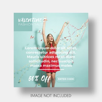 Social template sales valentine's day Free Psd