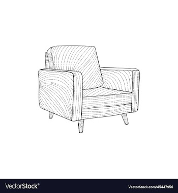 sofa chair lineart style creative design