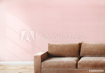 Sofa in a pink room