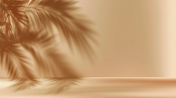 Soft Abstract Beige Background with Palm Leaf Shadows