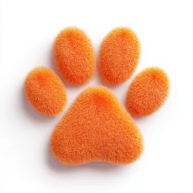 Soft and Fluffy Cartoon Orange Paw Print Soft and Fluffy Cartoon Orange Paw Print