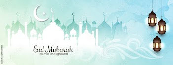 Soft color Eid mubarak islamic banner design