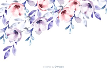 Soft-colored floral watercolor background Free Vector