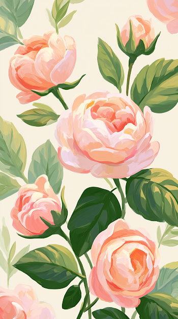 Soft Floral Oil Painting Pattern
