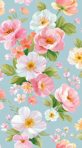 Soft Floral Pattern in Oil Painting Style