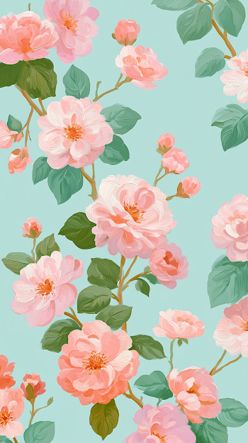 Soft Floral Pattern in Oil Painting Style