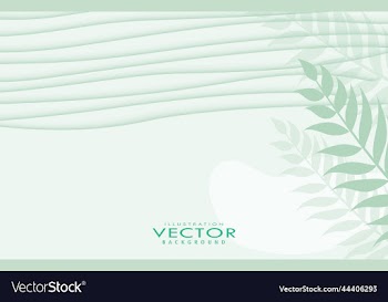 soft green leaves on white wave background