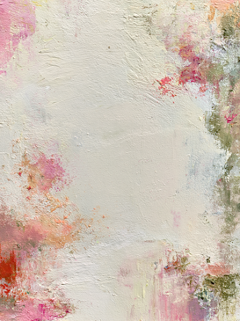 Soft Off-White Abstract Texture with Pink and Orange Accents