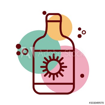 solar blocker bottle line and color style icon