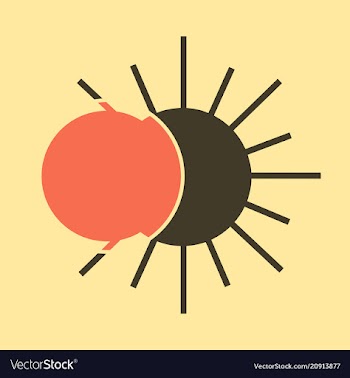 Solar eclipse or planetary collision solar vector image