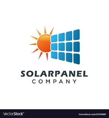 Solar panel logo template vector image