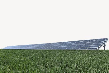Solar panel on grass field | Free PSD - rawpixel