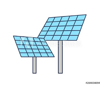 Solar panels isolated on white background