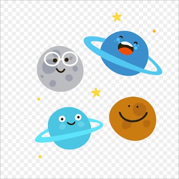 Solar System Planet Cartoon Illustration - Flat Earth icon 