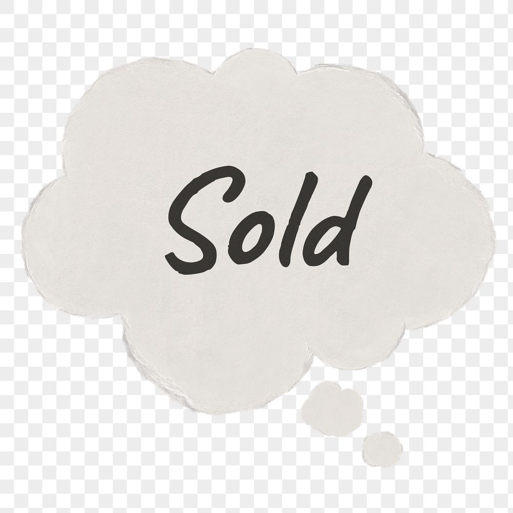 Sold png speech bubble typography | Free PNG - rawpixel
