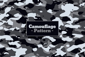 Soldier military camouflage pattern in white and gray shade Free Vector