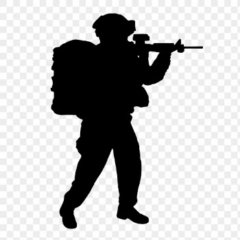Soldier pointing gun png silhouette, | Free PNG - rawpixel