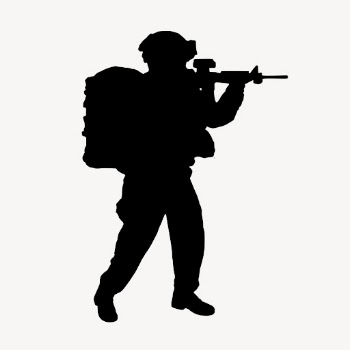 Soldier pointing gun silhouette collage | Free PSD - rawpixel