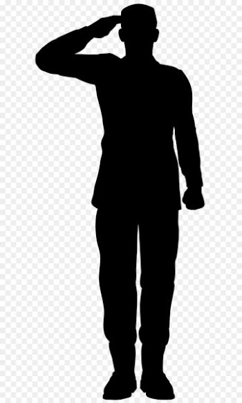 Soldier Salute Army Clip art - Army Soldier Saluting Silhouette PNG Clip Art Image 