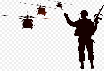 Soldier Silhouette Helicopter Illustration - Military aircraft war 
