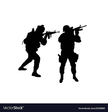  					Soldier silhouettes vector image														