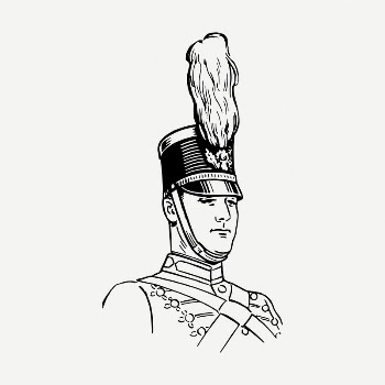 Soldier wearing Shako clipart, vintage | Free PSD Illustration - rawpixel