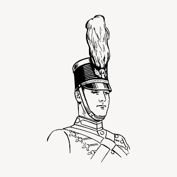 Soldier wearing Shako drawing, vintage | Free Vector Illustration - rawpixel